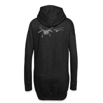 Motorradlenker Zeigefinger Gott - Hoodie-Kleid - Schwarz - Hinten