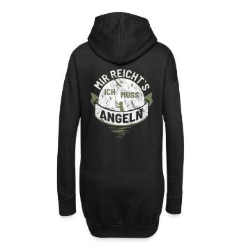 Mir reichts ich muss Angeln Angler Angel Sprüche - Hoodie-Kleid - Schwarz - Hinten