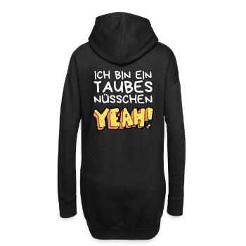 Ich bin ein taubes Nüsschen yeah Spruch Fersehen - Hoodie-Kleid - Schwarz - Hinten