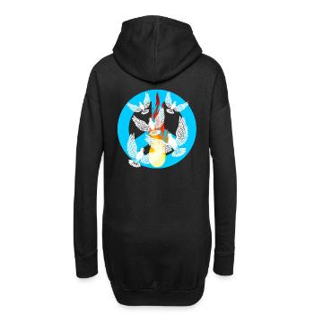 Colombes de la paix de la paix Mouvement mondial pour la paix - Sweat-shirt à capuche long Femme - noir - Dos