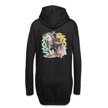 Einhörner Einhorn Fabeltiere Fabel - Hoodie-Kleid - Schwarz - Hinten