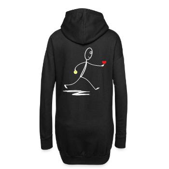 Herz - Herzlich - Strichmännchen - Hoodie-Kleid - Schwarz - Hinten