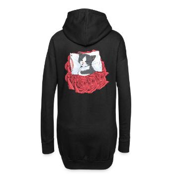 Chat Roses Chats endormis Chaton Bonne nuit - Sweat-shirt à capuche long Femme - noir - Dos