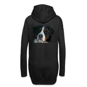 Chien, tête de chien, visage de chien, race de chien, - Sweat-shirt à capuche long Femme - noir - Dos