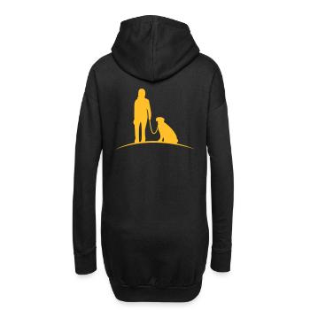 Frau Weiblich Labrador - Hoodie-Kleid - Schwarz - Hinten