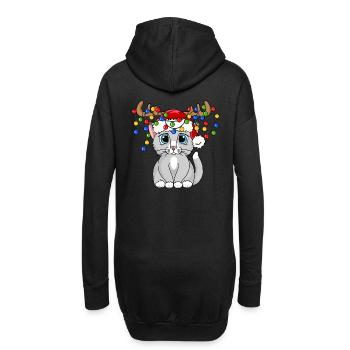 Weihnachts Mieze - Hoodie-Kleid - Schwarz - Hinten