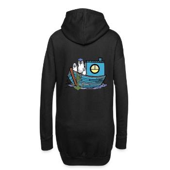 Mouettes Marins Bateau de pêcheur Bateaux de marins - Sweat-shirt à capuche long Femme - noir - Dos