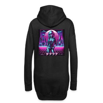 Cyber 03 - Hoodie-Kleid - Schwarz - Hinten