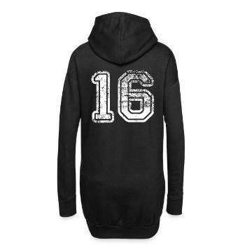 16 - Hoodie-Kleid - Schwarz - Hinten