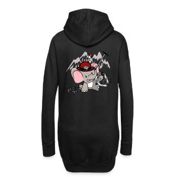 Les éléphants alpinistes tyroliens escaladent les Alpes à souris - Sweat-shirt à capuche long Femme - noir - Dos