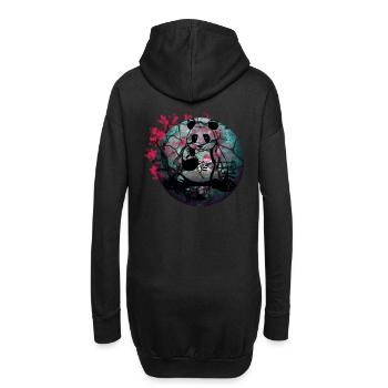 Panda Pandabär Asien China Japan Bär Bären Kind - Hoodie-Kleid - Schwarz - Hinten