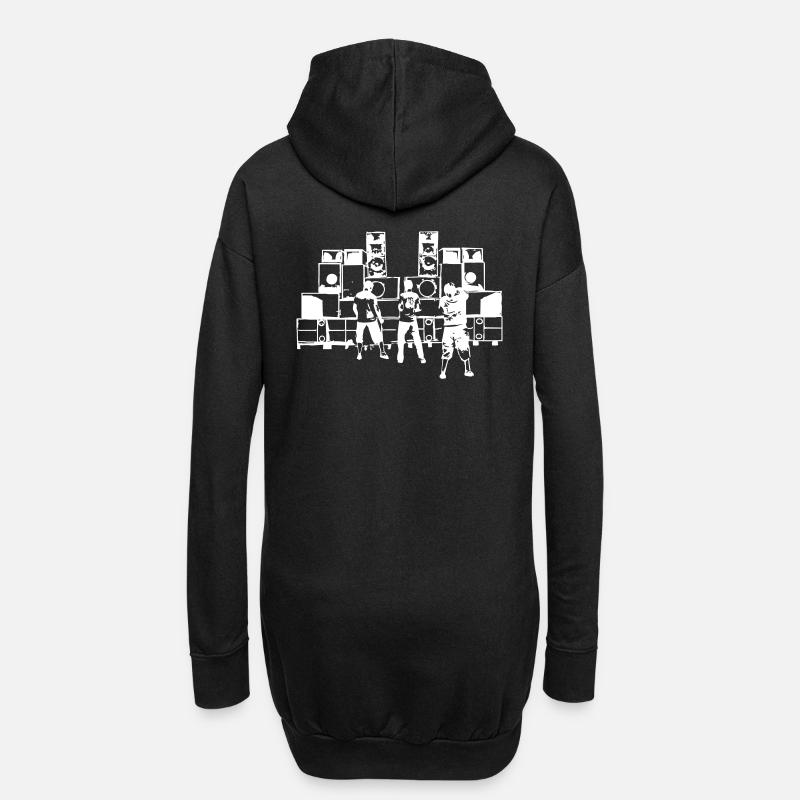 soundsystem - Hoodie-Kleid - Schwarz