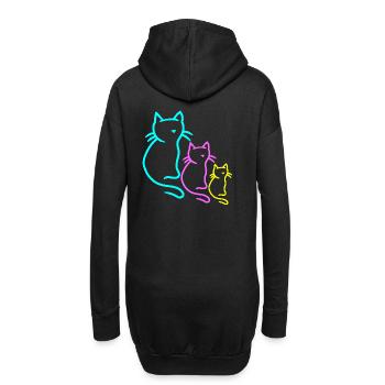 Chats rétro chat chaton des années 80 des années 90 Vintage Kid - Sweat-shirt à capuche long Femme - noir - Dos