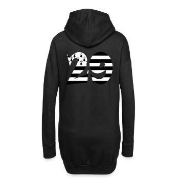 29 Bretagne drapeau - Sweat-shirt à capuche long Femme - noir - Dos