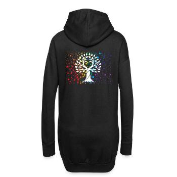 Tree of life with paint splashes - Hoodie Dress - black - Back