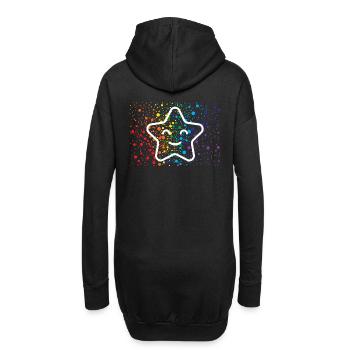 Étoile qui rit et éclaboussures de couleur - Sweat-shirt à capuche long Femme - noir - Dos