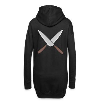 cuisinier couteau de cuisine cuisiniers cuisinier - Sweat-shirt à capuche long Femme - noir - Dos