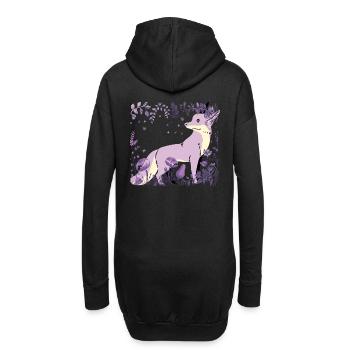 Fuchs Wildtier Wildnis Natur Blume Füchse Fantasy - Hoodie-Kleid - Schwarz - Hinten