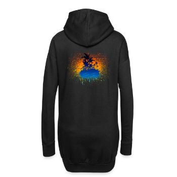 Graffiti-Insel - Hoodie-Kleid - Schwarz - Hinten