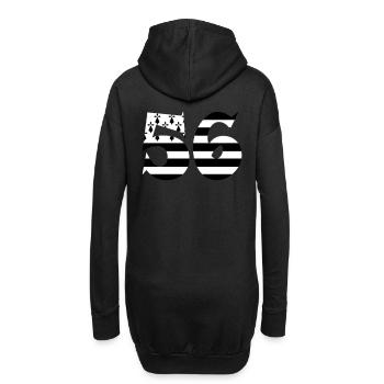 56 Bretagne drapeau - Sweat-shirt à capuche long Femme - noir - Dos