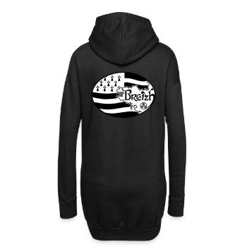 Drapeau Bretagne authentique - Sweat-shirt à capuche long Femme - noir - Dos