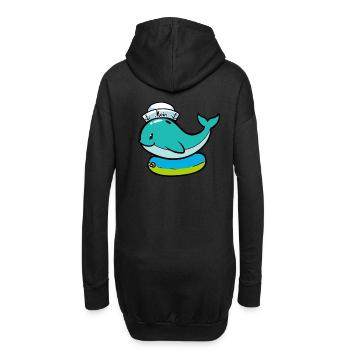 Baby Wal Fisch Meeressäuger schwimmen Kind - Hoodie-Kleid - Schwarz - Hinten