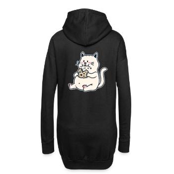 Chaton Chaton Cookie Fantasy Enfants Bébé Dessin Animé Noël - Sweat-shirt à capuche long Femme - noir - Dos