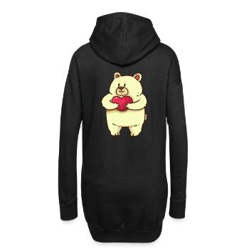 Valentin Teddy Bär Liebe Romantisch Herz Liebe - Hoodie-Kleid - Schwarz - Hinten