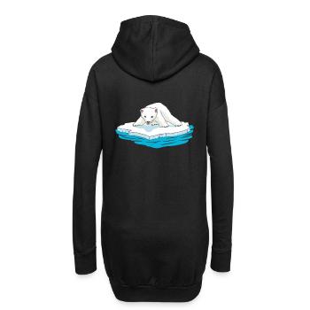 Eisbär Eisscholle Arktis Nordpol Kälte Gletscher - Hoodie-Kleid - Schwarz - Hinten
