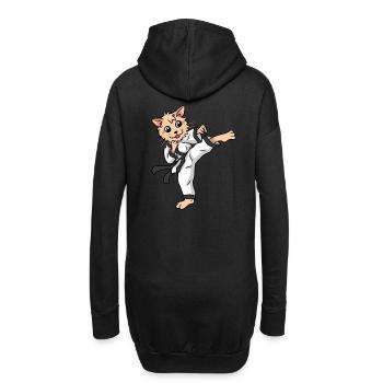 Karaté Chat Judo Chaton Enfants Self Défense - Sweat-shirt à capuche long Femme - noir - Dos