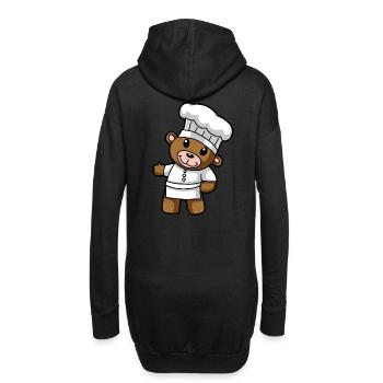 Kochkunst Teddy Koch Küche Zeichnung Comic Bär - Hoodie-Kleid - Schwarz - Hinten