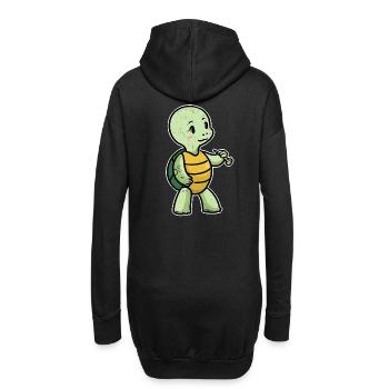 Petite tortue à pipe animaux fantaisie - Sweat-shirt à capuche long Femme - noir - Dos