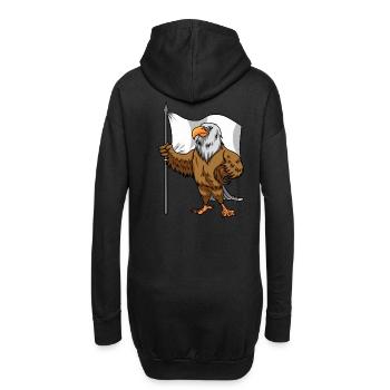 L’aigle fier avec la paix drapeau blanc à tête de mer - Sweat-shirt à capuche long Femme - noir - Dos