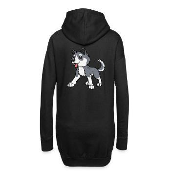 Husky Hund Hunderasse Hunde - Hoodie-Kleid - Schwarz - Hinten