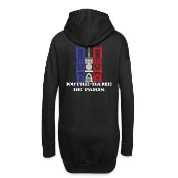 Notre-Dame de Paris,Frankreich Shirt,france Fahne - Hoodie-Kleid - Schwarz - Hinten