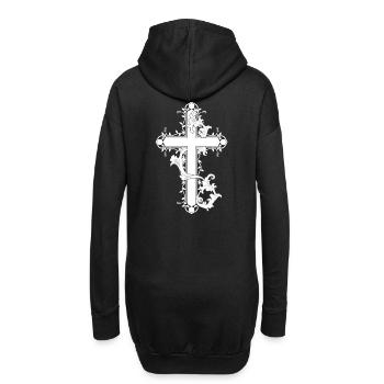 Lys Croix Croix religion Dieu Jésus église - Sweat-shirt à capuche long Femme - noir - Dos