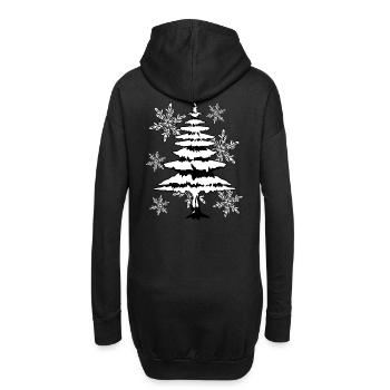 Christmas Baum Wald Weihnachten Xmas Wald - Hoodie-Kleid - Schwarz - Hinten