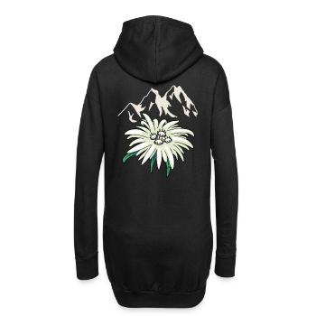 Montagnes Montagnes Sommets Edelweiss Blume Tirol Alm - Sweat-shirt à capuche long Femme - noir - Dos