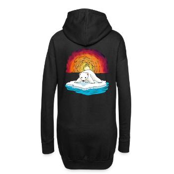Ours polaire bébé animaux sauvages nature enfants climat - Sweat-shirt à capuche long Femme - noir - Dos