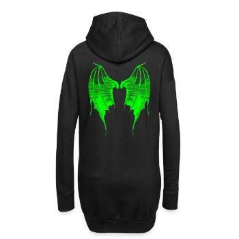 2reborn Devilwings Wings Teufel Demon Flügel green - Hoodie-Kleid - Schwarz - Hinten