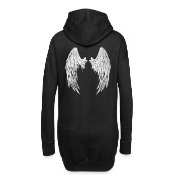 2reborn angelwings engelfügel Angel Engel grau - Hoodie-Kleid - Schwarz - Hinten