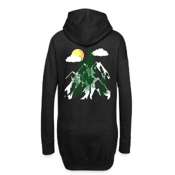 nature forêt arbres sapins nature montagnes - Sweat-shirt à capuche long Femme - noir - Dos