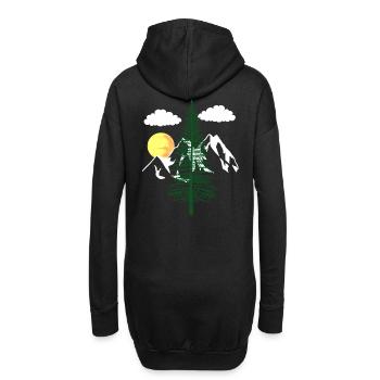 nature nature nature montagne arbres amoureux de la nature écologie - Sweat-shirt à capuche long Femme - noir - Dos