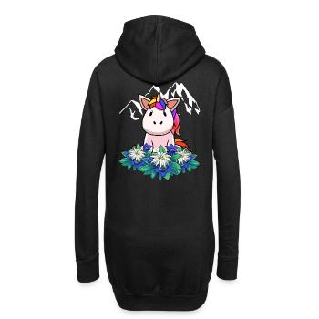 Licorne gentiane Edelweiss Alpes Suisse Autriche - Sweat-shirt à capuche long Femme - noir - Dos