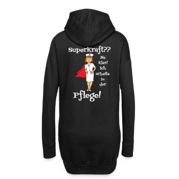 Superkraft na klar! Krankenschwester Pflegekraft - Hoodie-Kleid - Schwarz - Hinten