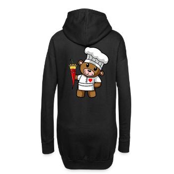 Ours en peluche piment fort Chef Restaurant cuisine. - Sweat-shirt à capuche long Femme - noir - Dos