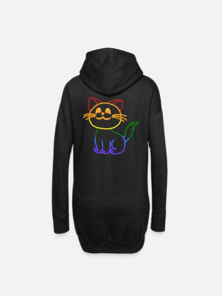 Katze LGBT Gay Pride gay Toleranz Anders - Hoodie-kjole - sort