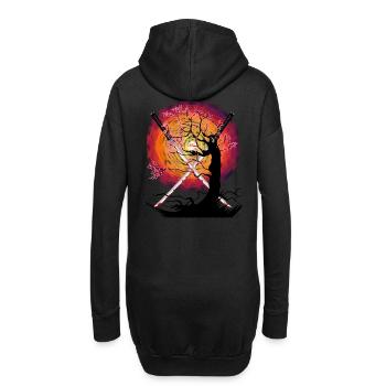 Katana Japon Samouraï épée épée - Sweat-shirt à capuche long Femme - noir - Dos
