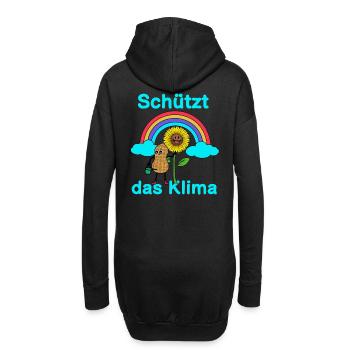 Öko Erdnuss Klima Schutz Spruch Sonnenblume Natur - Hoodie-Kleid - Schwarz - Hinten