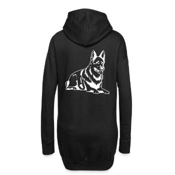 Schäferhund Silhouette Wachhund Diensthund - Hoodie-Kleid - Schwarz - Hinten
